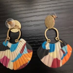 Colorful Gold-Tone Dangle Earrings